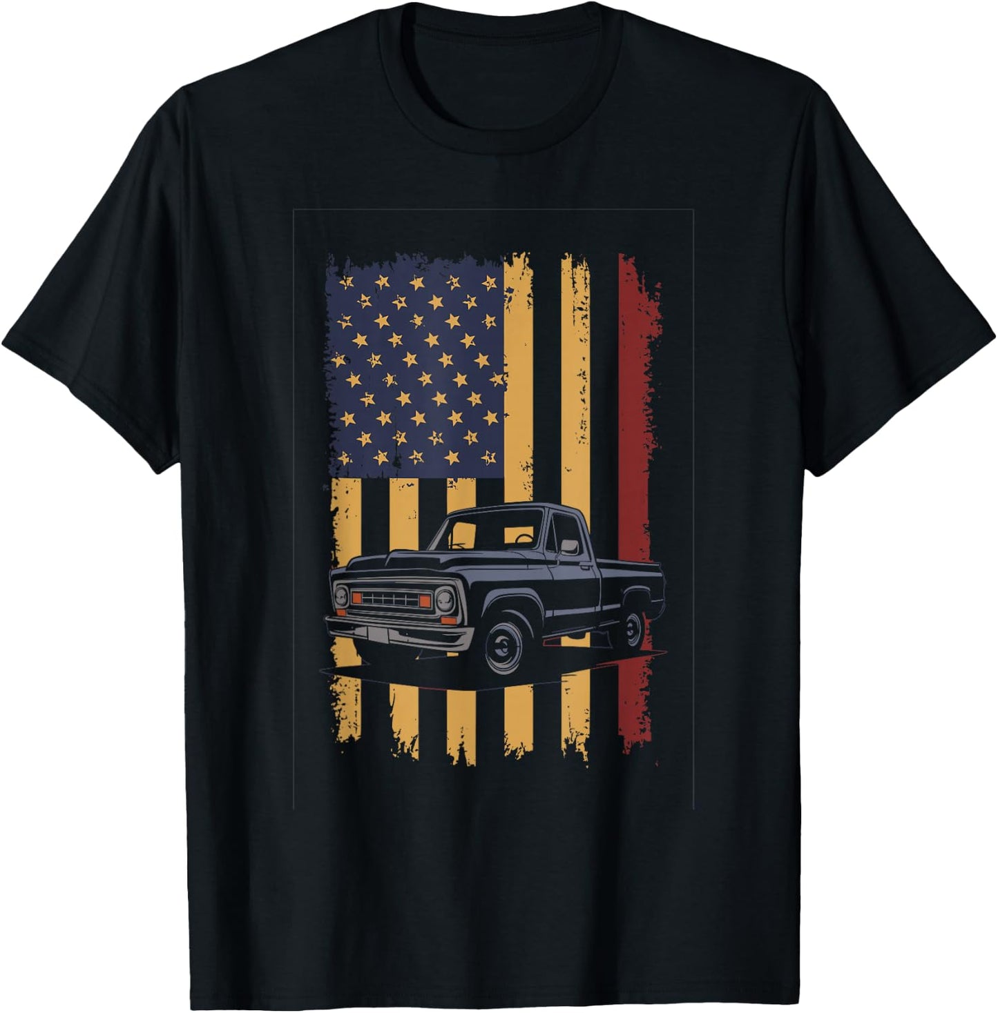 Vintage American Pickup Truck Adventure Enthusiast Design T-Shirt - T-Shirt | Black