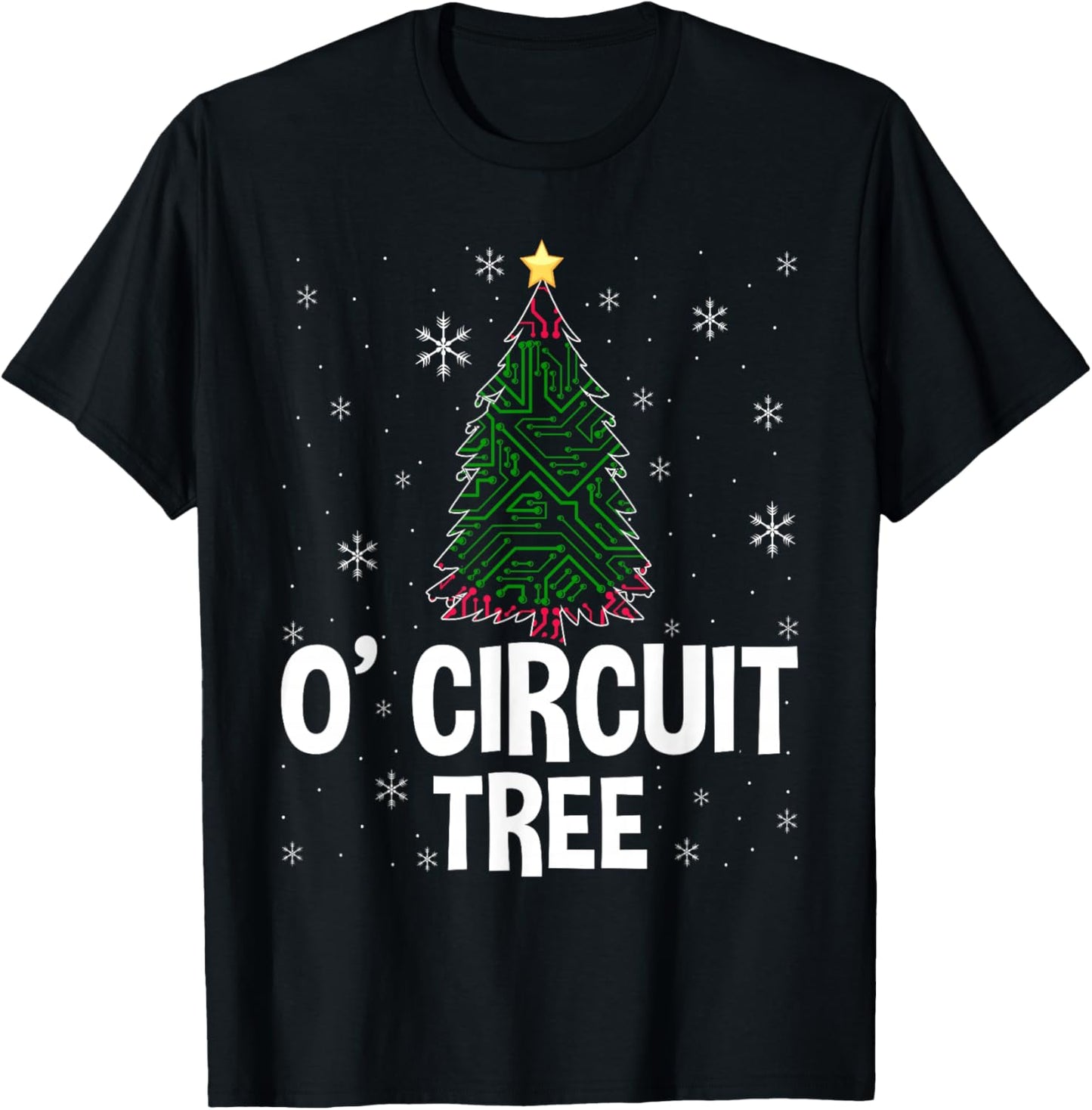 O' Circuit Tree Funny Engineering Expert Christmas Party T-Shirt - T-Shirt | Black