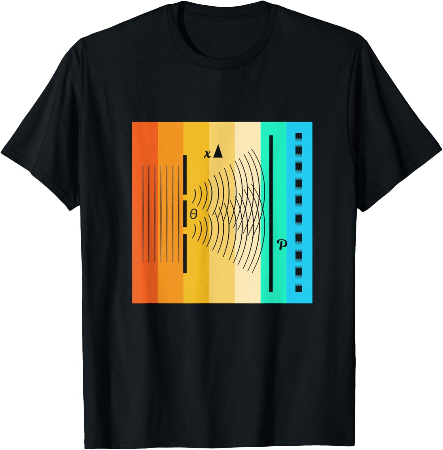 Retro Quantum Physics Quantum Double Slit Experiment T-Shirt - T-Shirt | Black