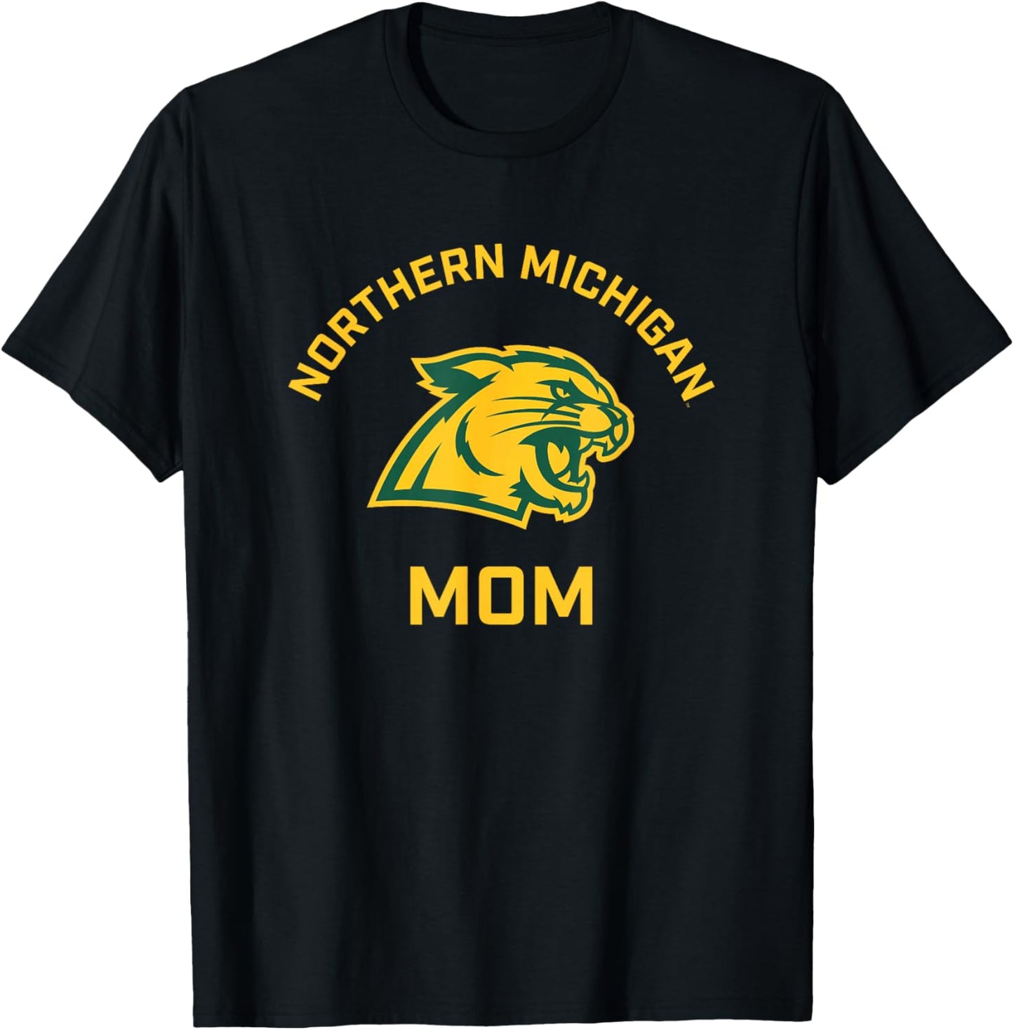 Northern Michigan University NMU Wildcats Arched Mom T-Shirt - T-Shirt | Black