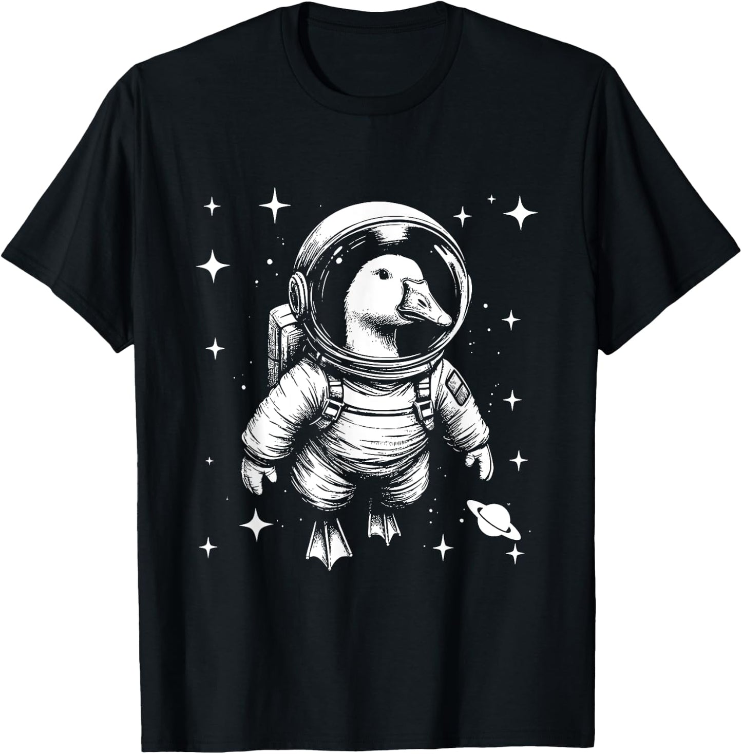 Goose Dad Mom Space - Astronaut Goose T-Shirt - T-Shirt | Black