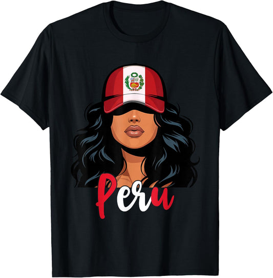 Peruvian Girl Peru Flag Proud Peruana Women T-Shirt - T-Shirt | Black