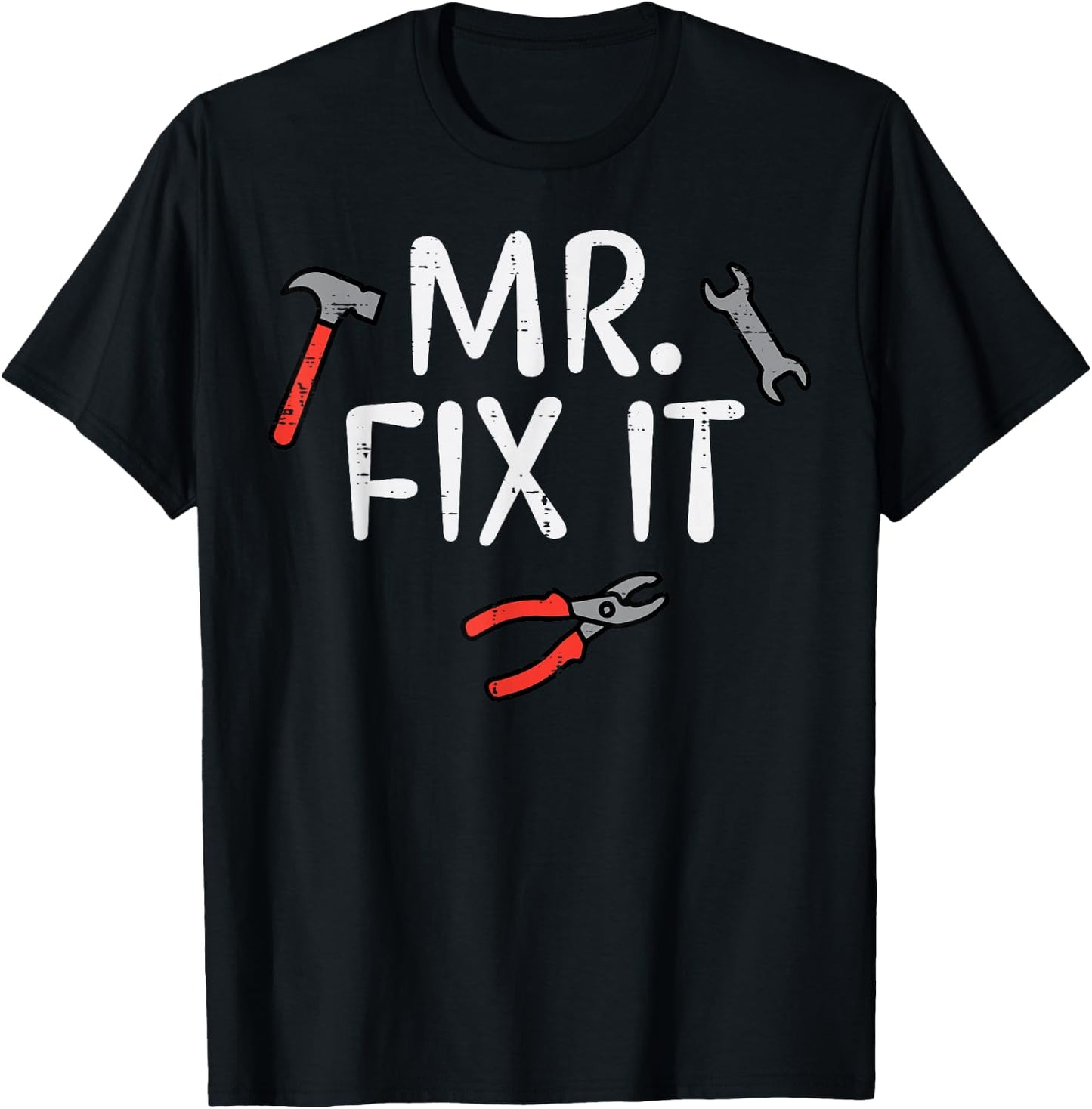 Fathers Day Mr Fix it Fun DIY Handy Man Dad Daddy Match Men T-Shirt - T-Shirt | Black