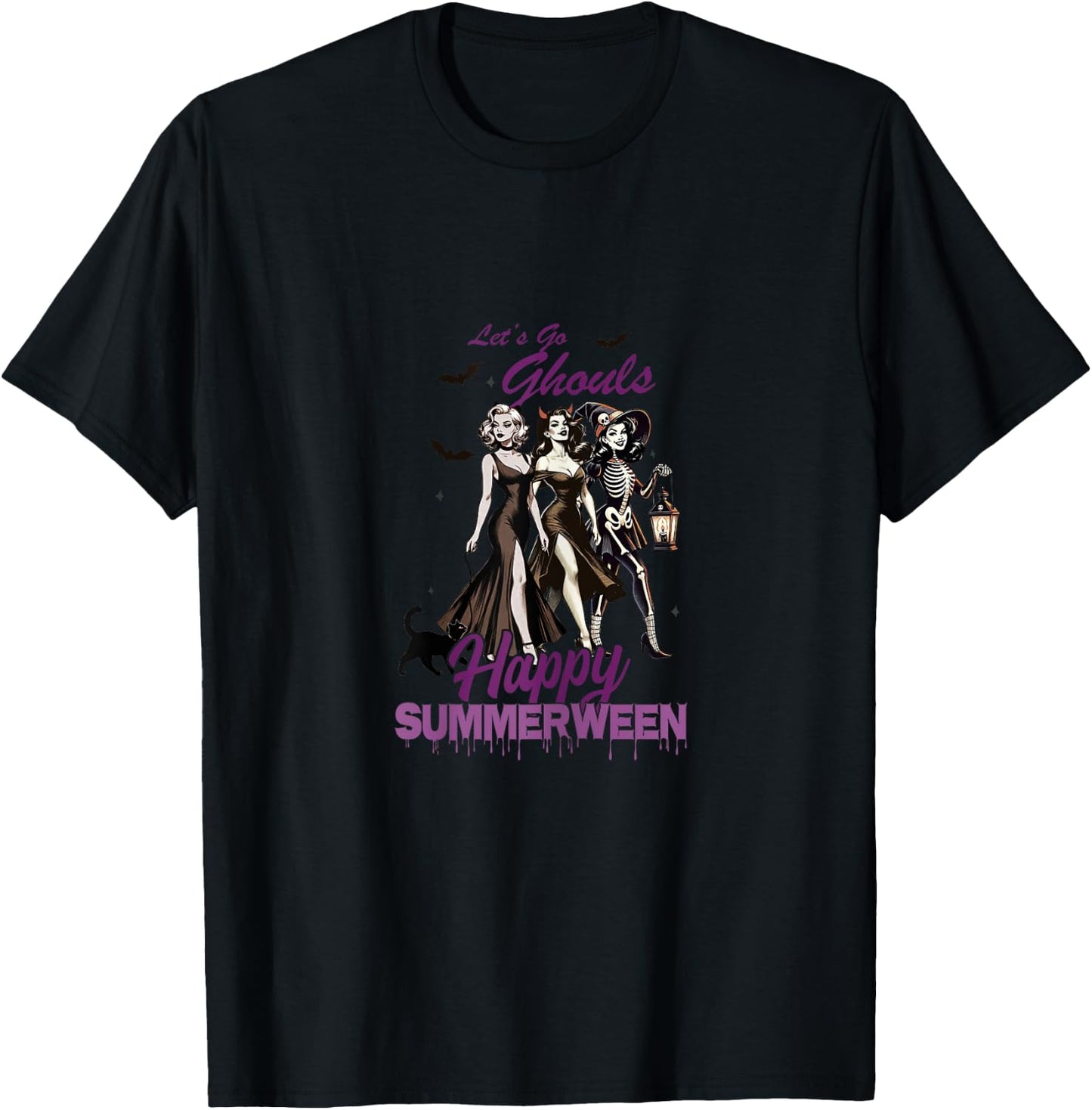 Happy Summerween Ghoul Girl Squad T-Shirt - T-Shirt | Black
