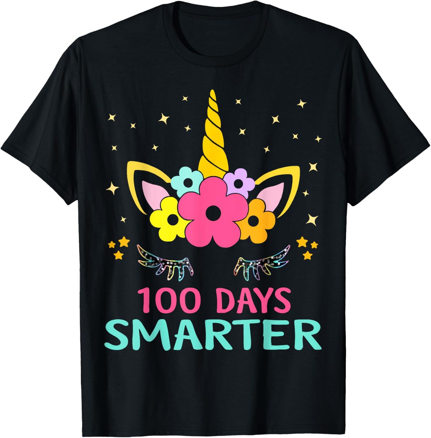 100 Days of School Unicorn Girls Teacher 100th Day of School T-Shirt - T-Shirt | Black