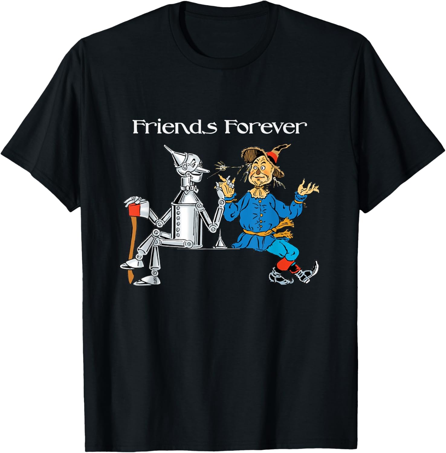 Fun shirt Friends Forever Wizard of Oz Scarecrow T-Shirt - T-Shirt | Black