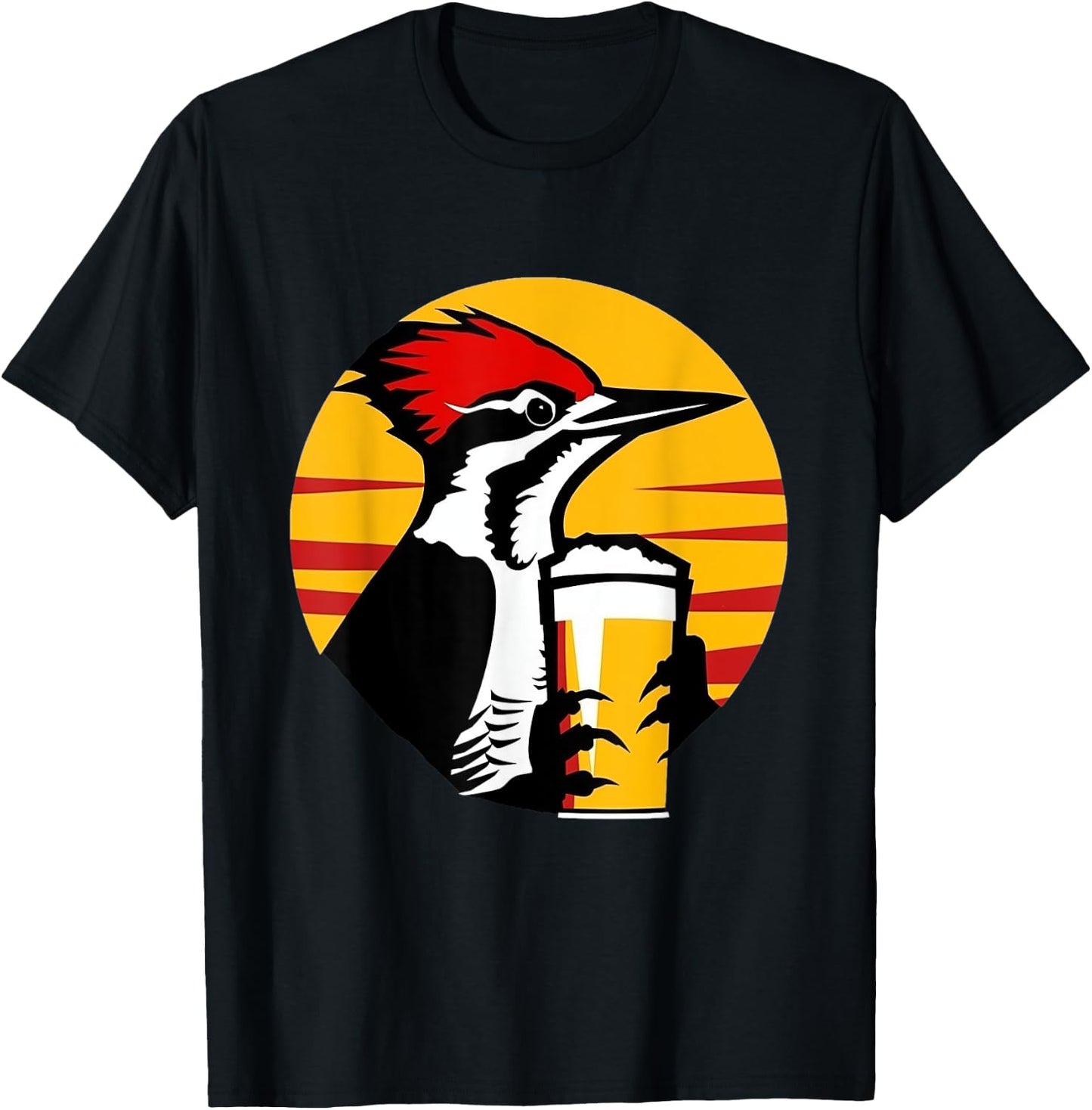 Schluckspecht an Herrentag - Specht an Vatertag trinkt Bier T-Shirt - T-Shirt | Black
