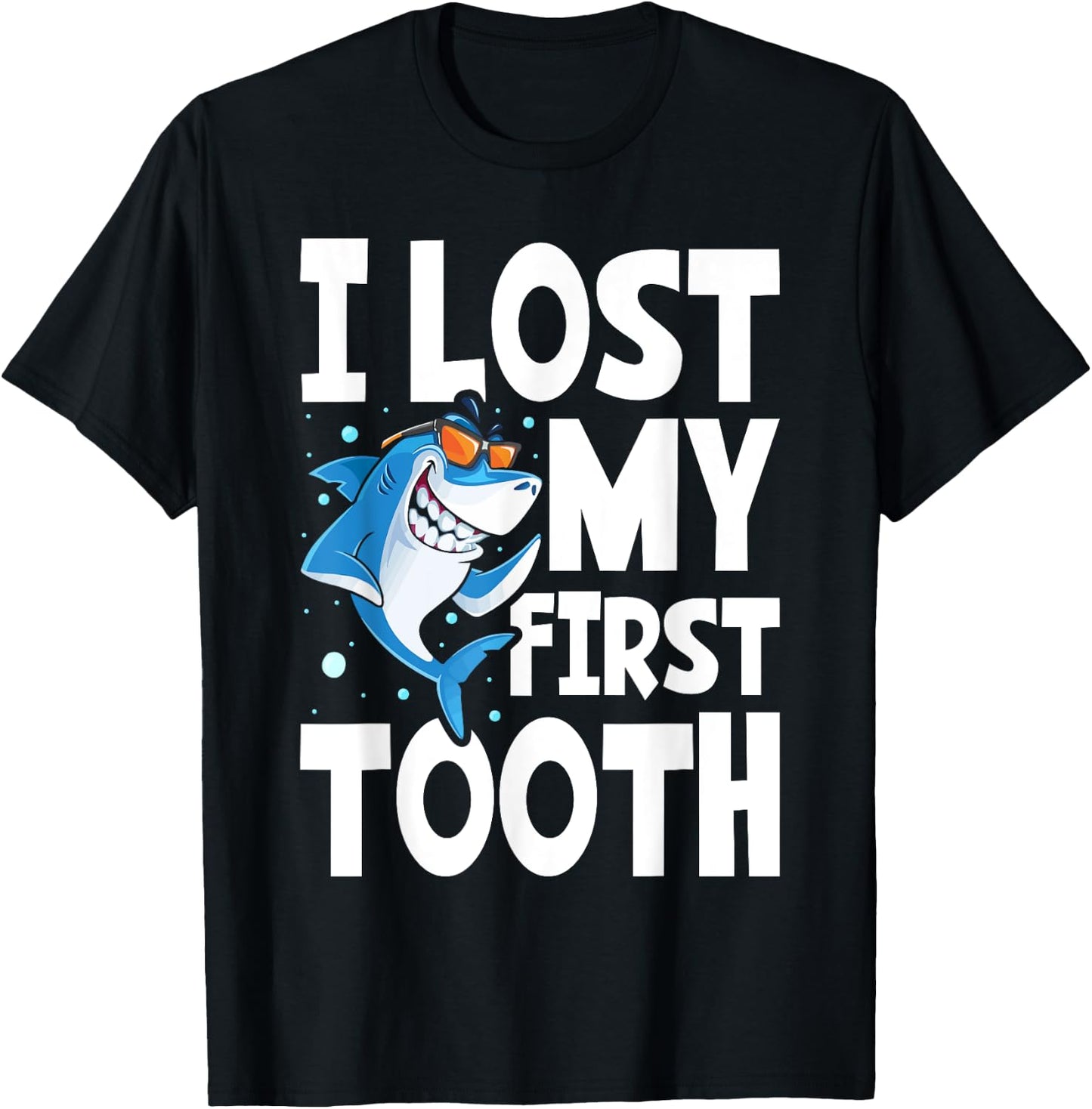 Kids Funny Tooth Fairy - Cute Shark I Lost My First To T-Shirt - T-Shirt | Black