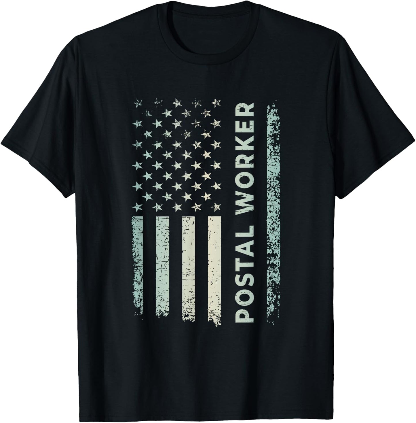 American Postal Worker Patriotic USA Flag T-Shirt - T-Shirt | Black