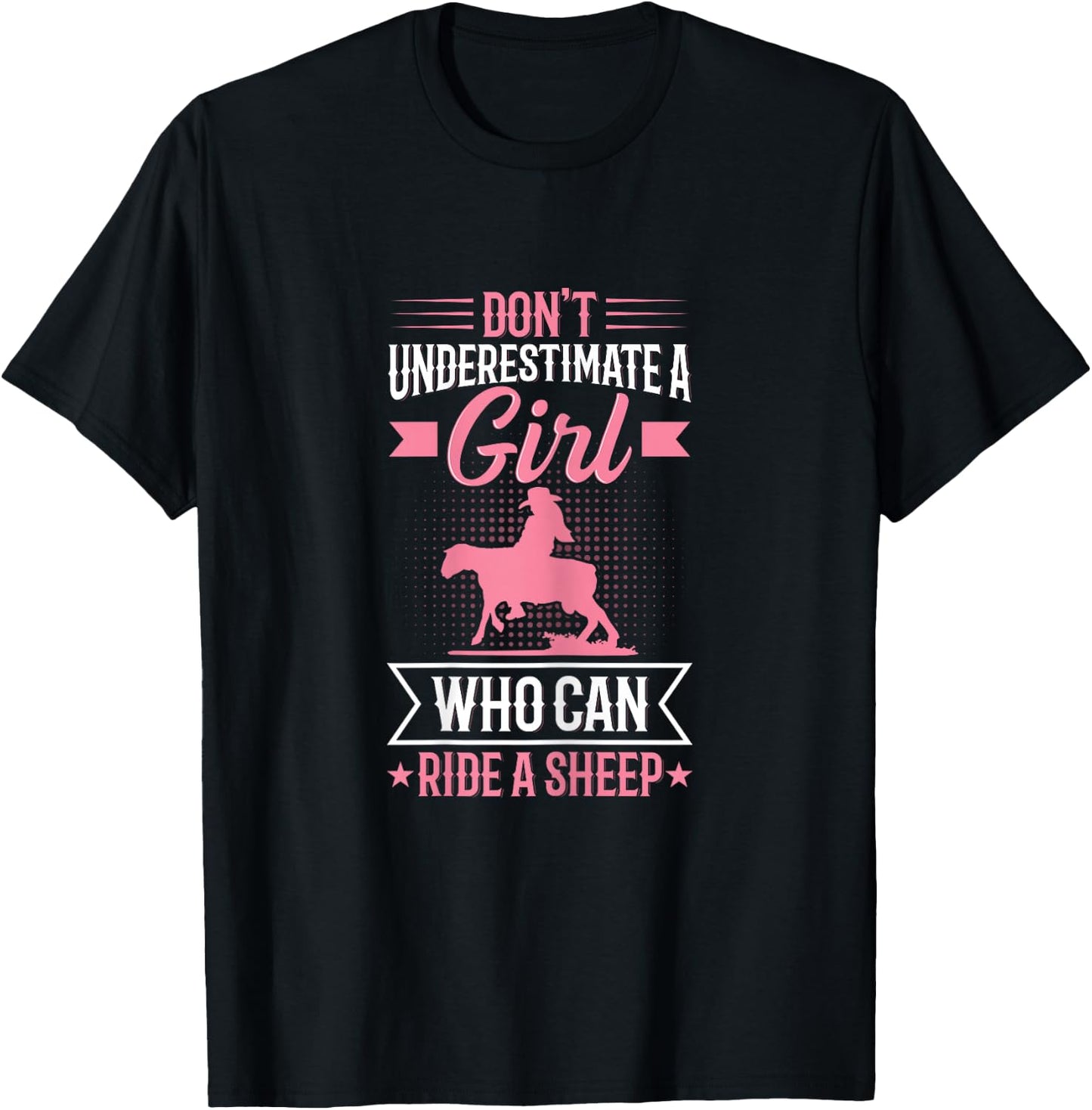 Youth Rodeo Mutton Busting Quote for a Mutton Buster Girl T-Shirt - T-Shirt | Black