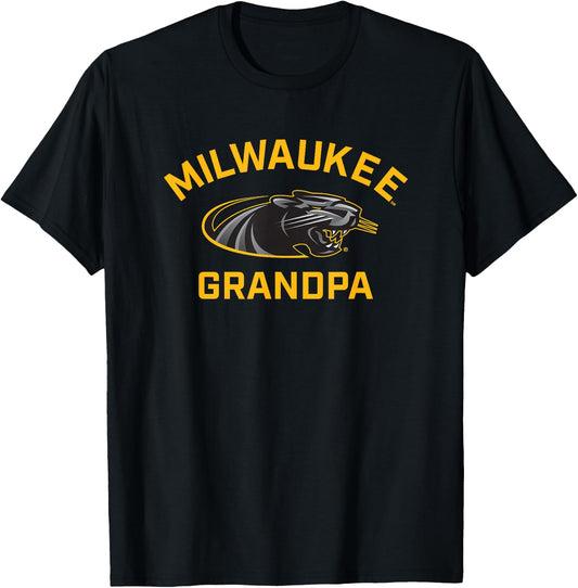 UW Milwaukee Panthers Arched Grandpa T-Shirt - T-Shirt | Black