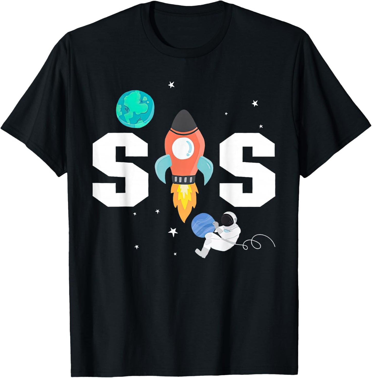 Sister of the Astronaut Space Theme Birthday Family Matching T-Shirt - T-Shirt | Black