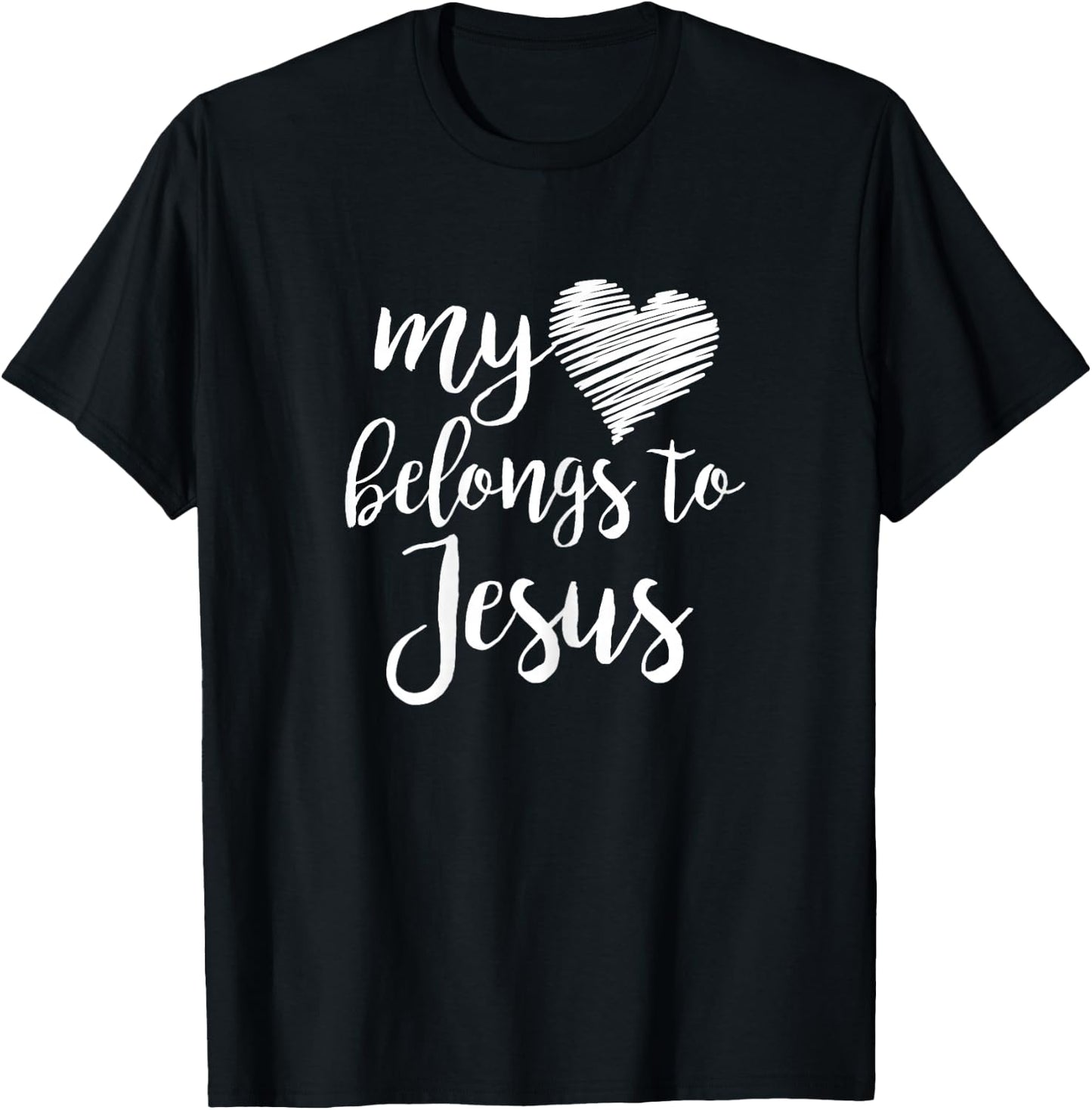 My Heart Belongs to Jesus for Teen Girls Women Christian T-Shirt - T-Shirt | Black