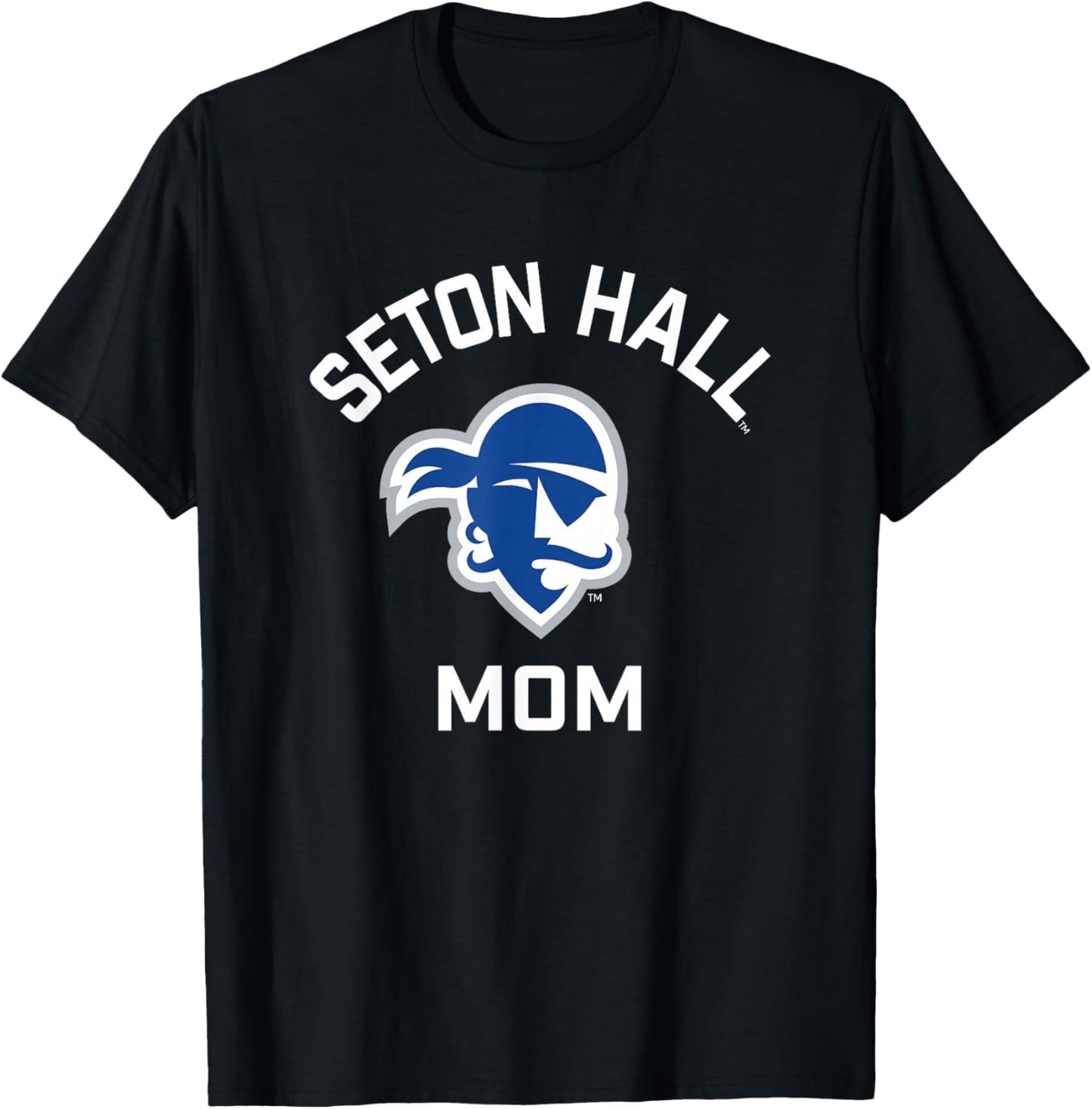 Seton Hall University SHU Pirates Arched Mom T-Shirt - T-Shirt | Black