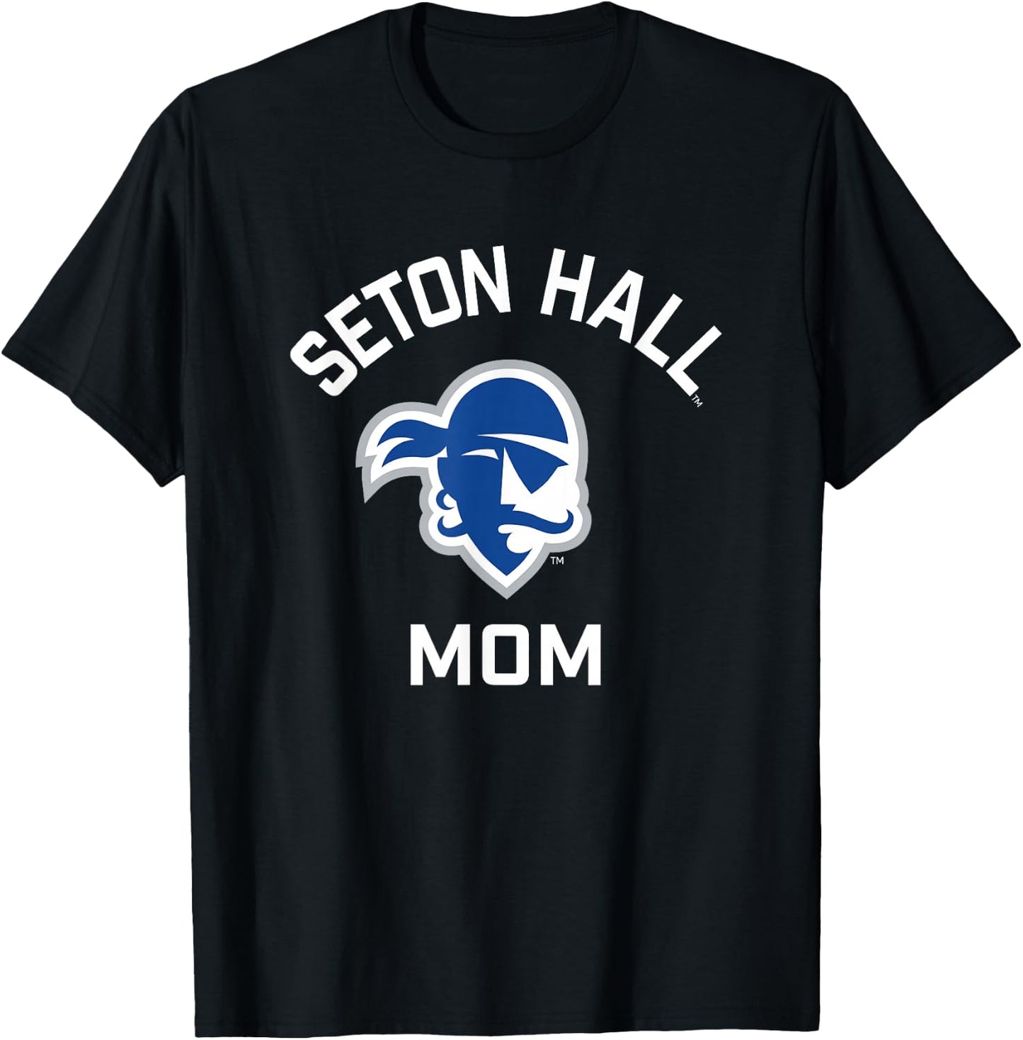 Seton Hall University SHU Pirates Arched Mom T-Shirt - T-Shirt | Black