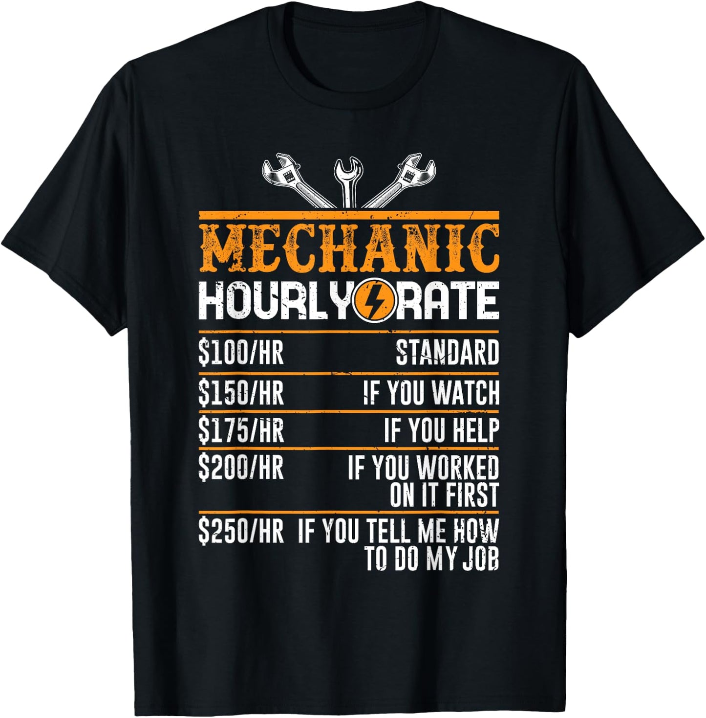 Best Mechanic Gifts Hourly Rate Mechanics Men's Funny Mechanic Black Small T-Shirt - T-Shirt | Black