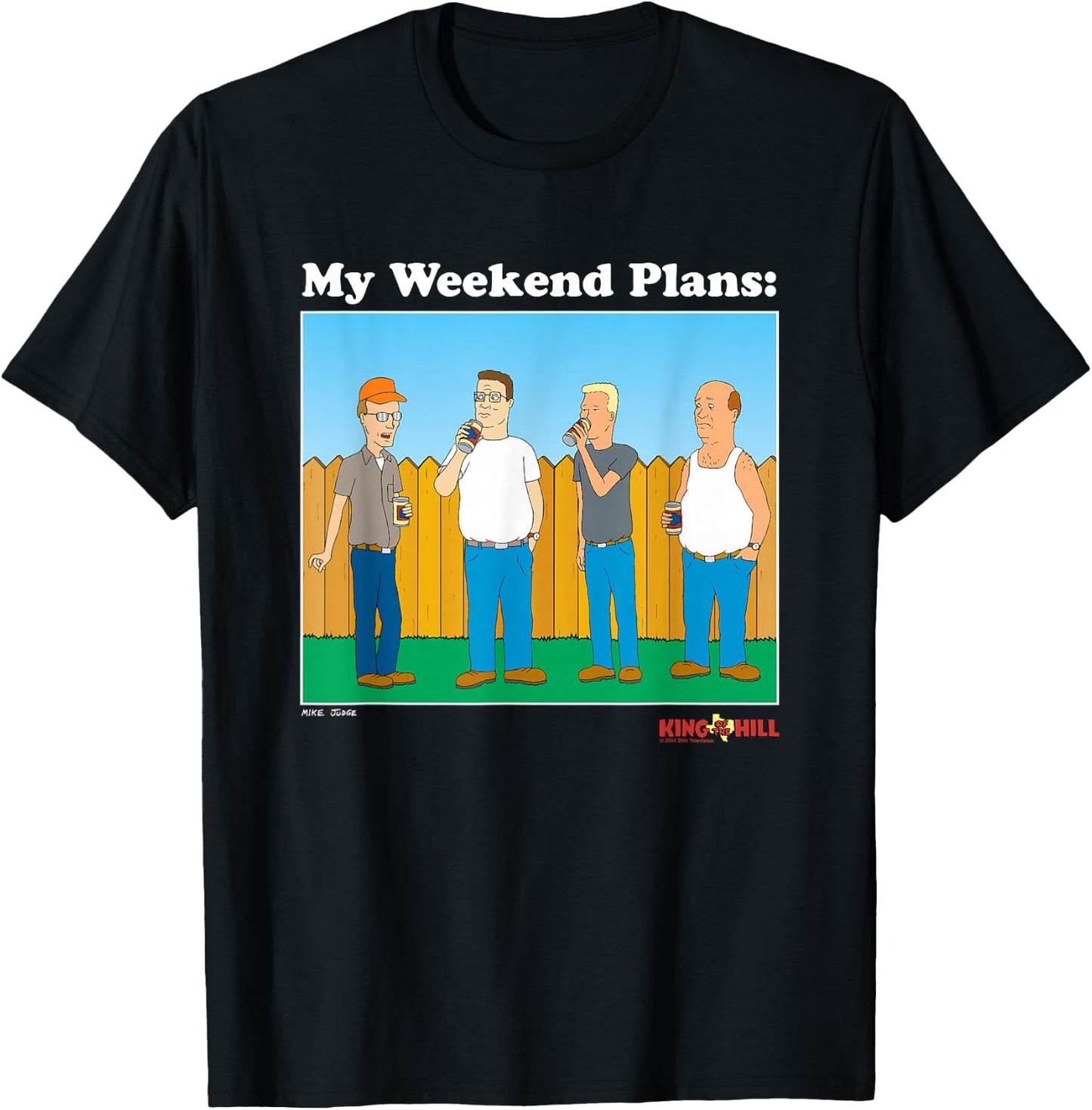 King Of The Hill My Weekend Plans Group Shot T-Shirt - T-Shirt | Black