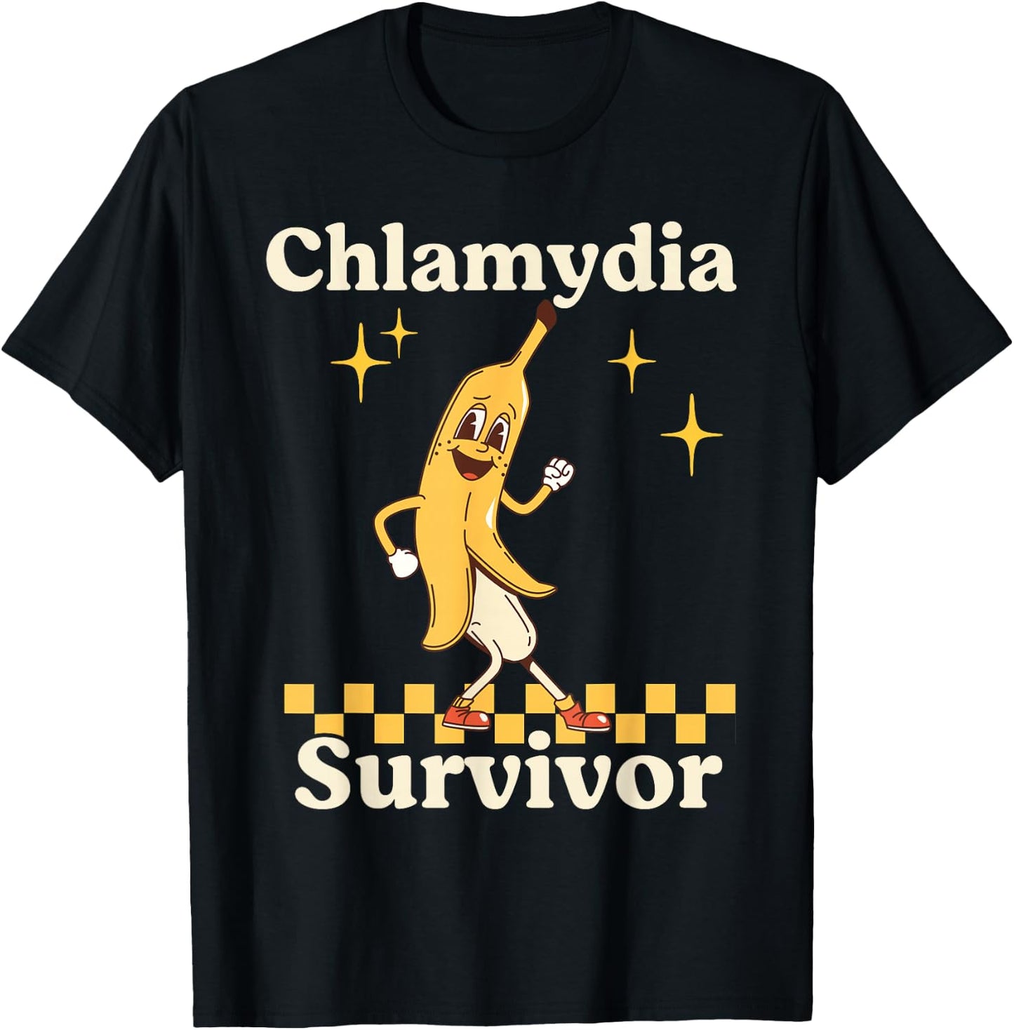 Funny Banana Chlamydia Survivor T-Shirt - T-Shirt | Black