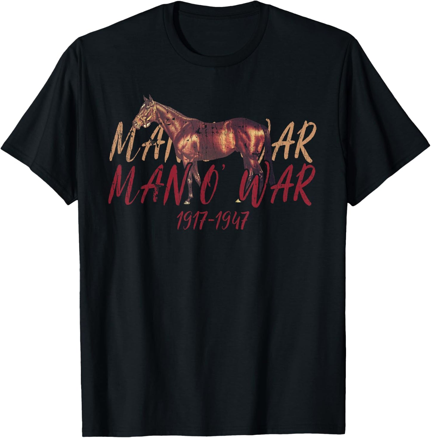 Man O'War Famous Racehorse Animal Horse Funny T-Shirt - T-Shirt | Black
