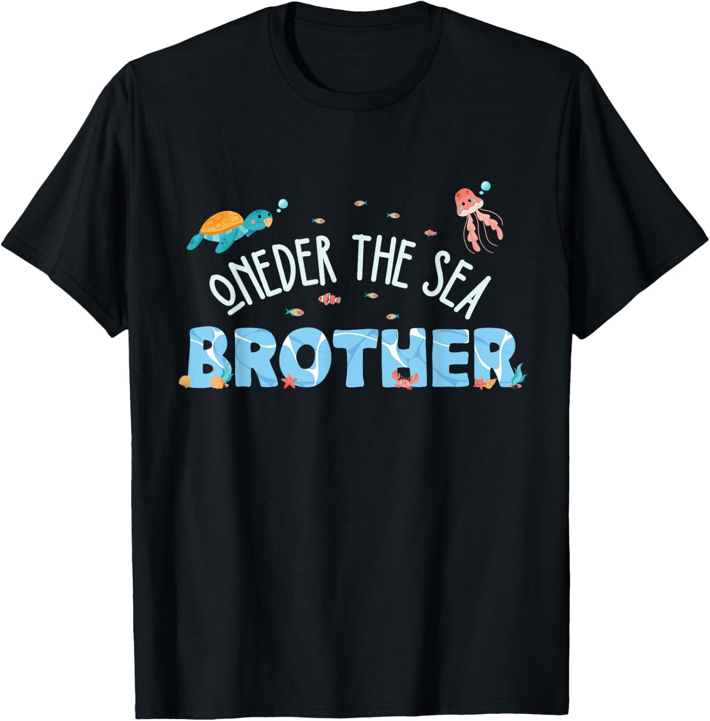 Under Sea Brother Birthday Girl Boy Matching Family Party T-Shirt - T-Shirt | Black