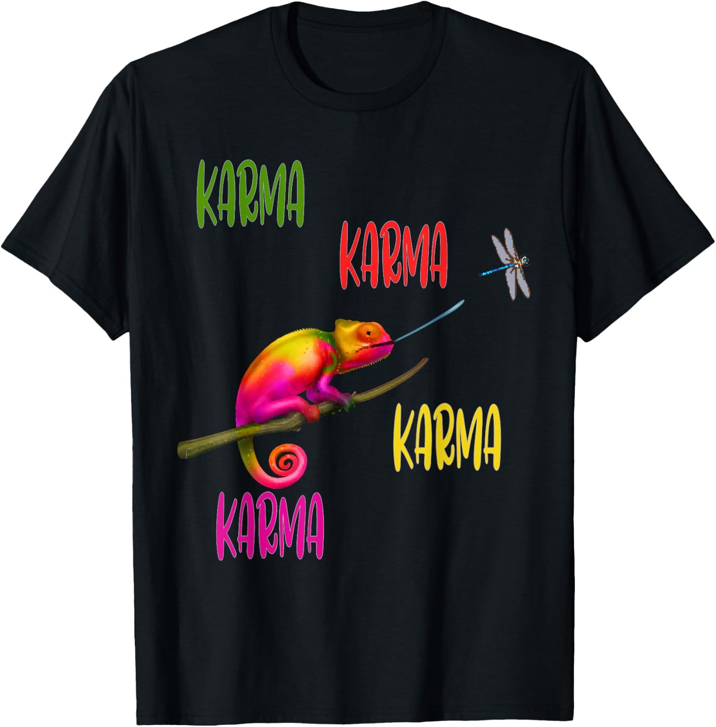 Karma Karma Karma Karma Chameleon T-Shirt - T-Shirt | Black