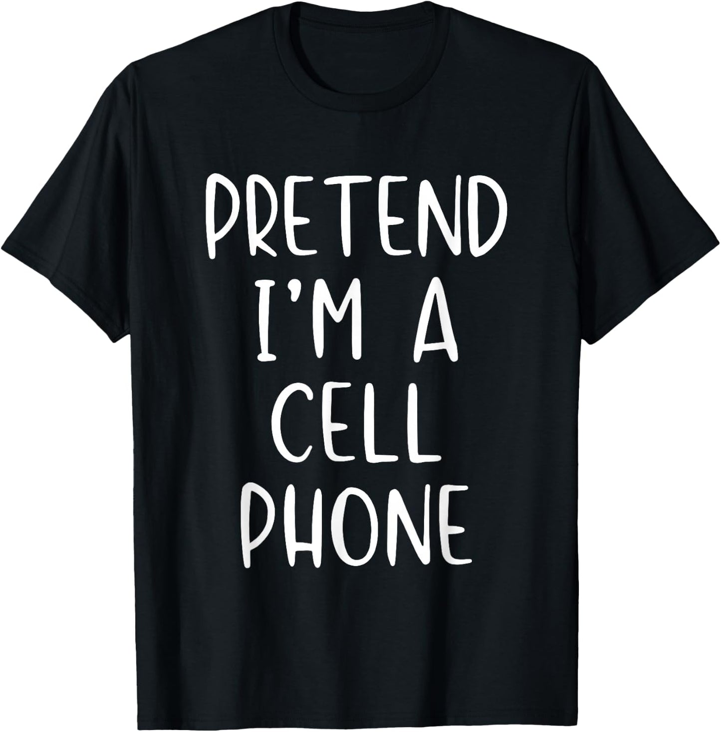 Pretend Cell Phone Costume Halloween Simple Funny Telephone T-Shirt - T-Shirt | Black