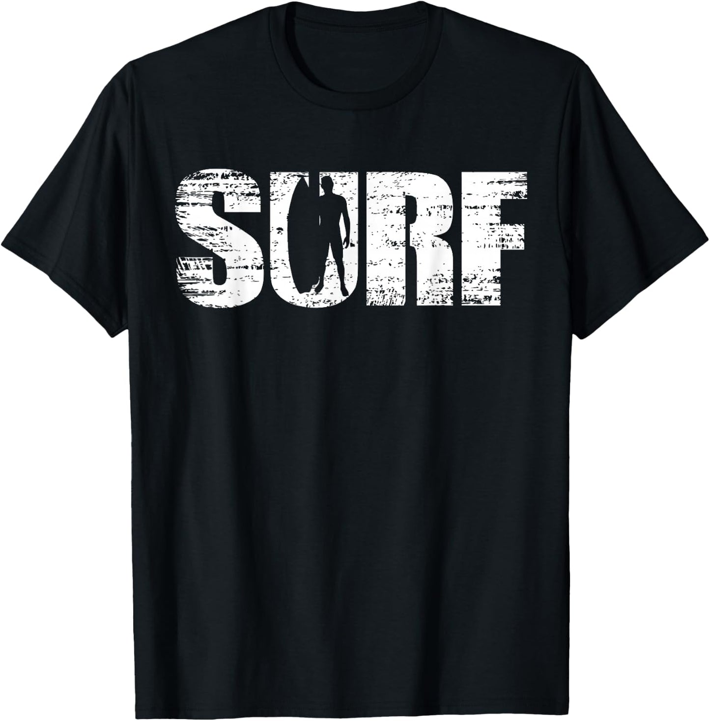 Surf - Distressed Look Surfing for Surfers T-Shirt - T-Shirt | Black