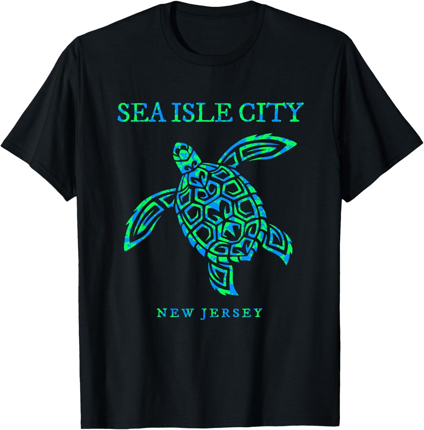 Sea Isle City New Jersey Sea Turtle Boys Girls Toddler T-Shirt - T-Shirt | Black