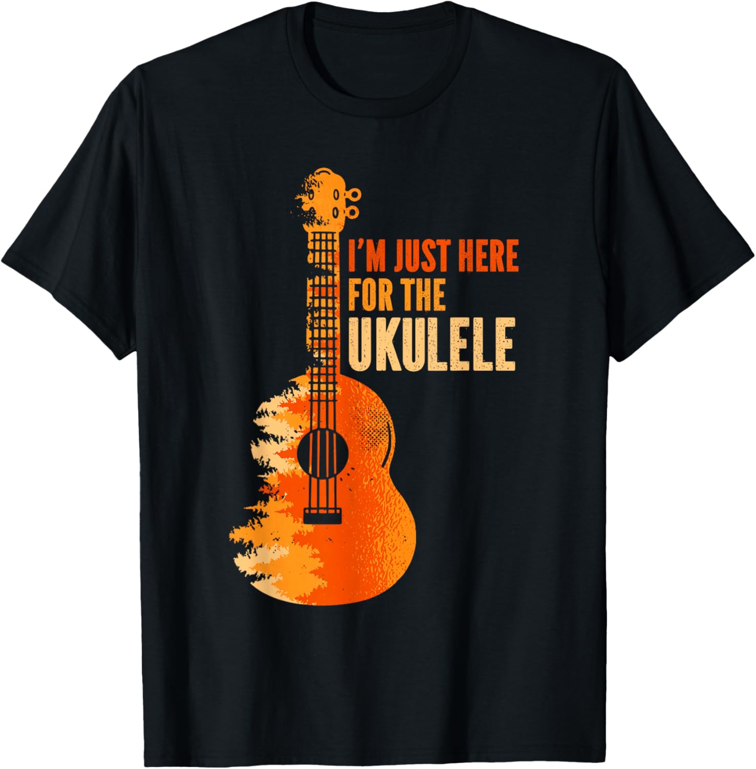 Ukelele I'm Just Here For The Ukulele T-Shirt - T-Shirt | Black