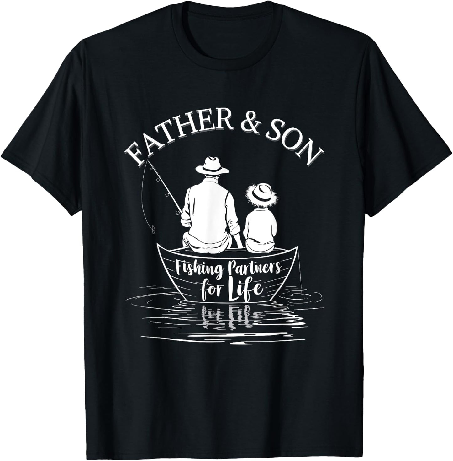 Fishing Partners For Life Father And Son Matching T-Shirt - T-Shirt | Black