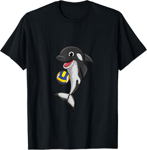 Volleyball Love Killer Whale Orca Lover Animal T-Shirt - T-Shirt | Black