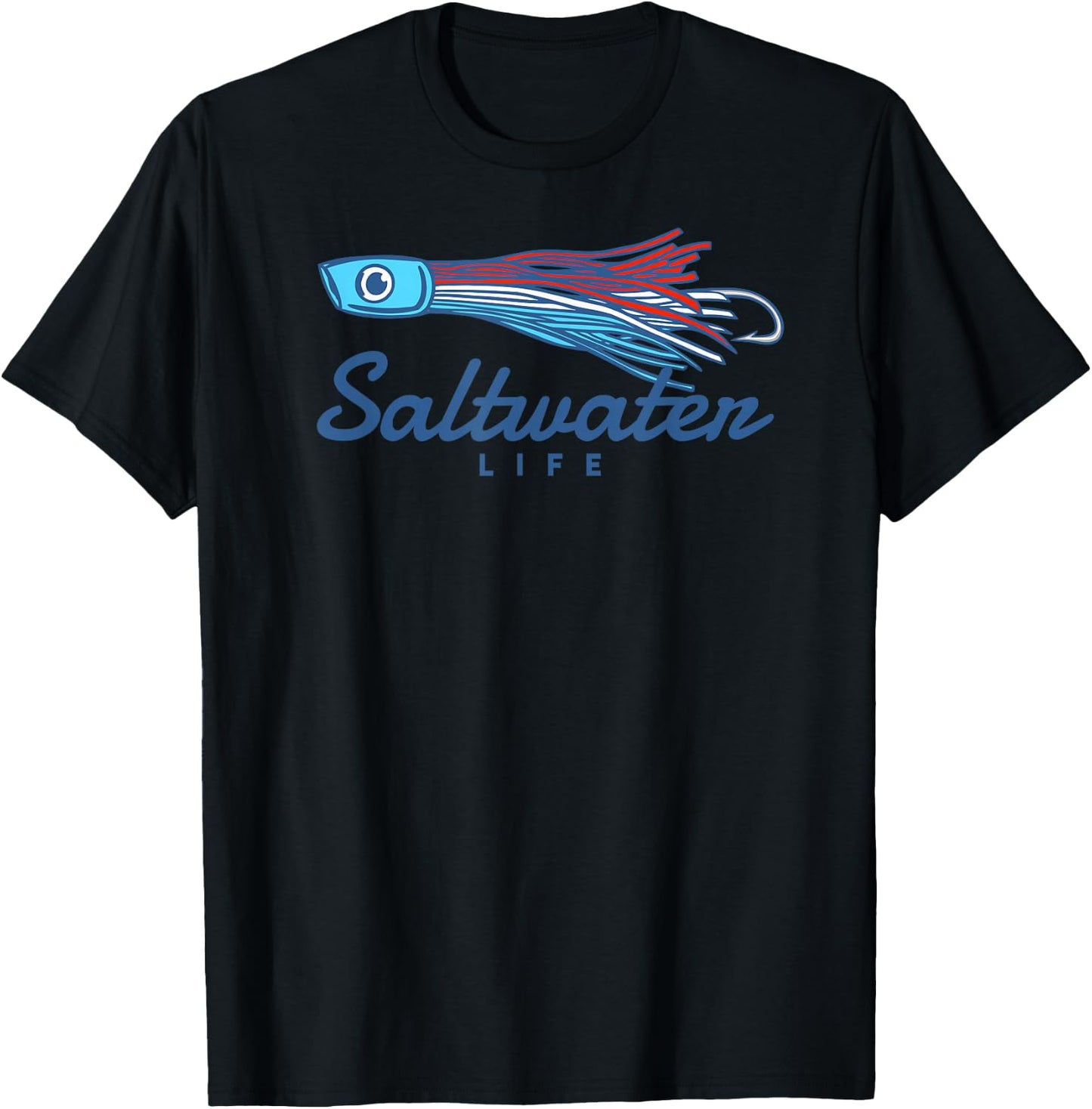 Saltwater Life Saltwater Fishing Lure T-Shirt - T-Shirt | Black