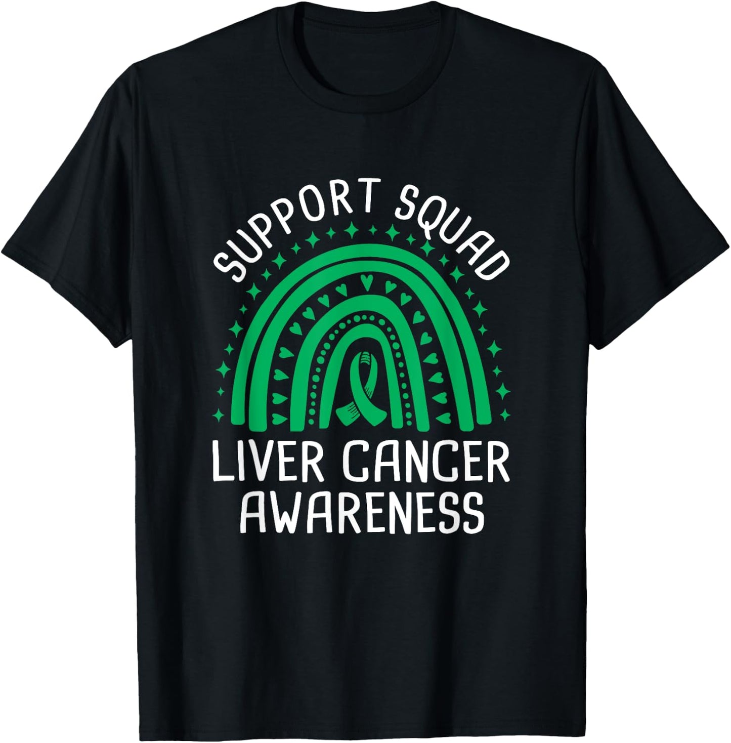 Support Squad Liver Cancer Awareness T-Shirt - T-Shirt | Black