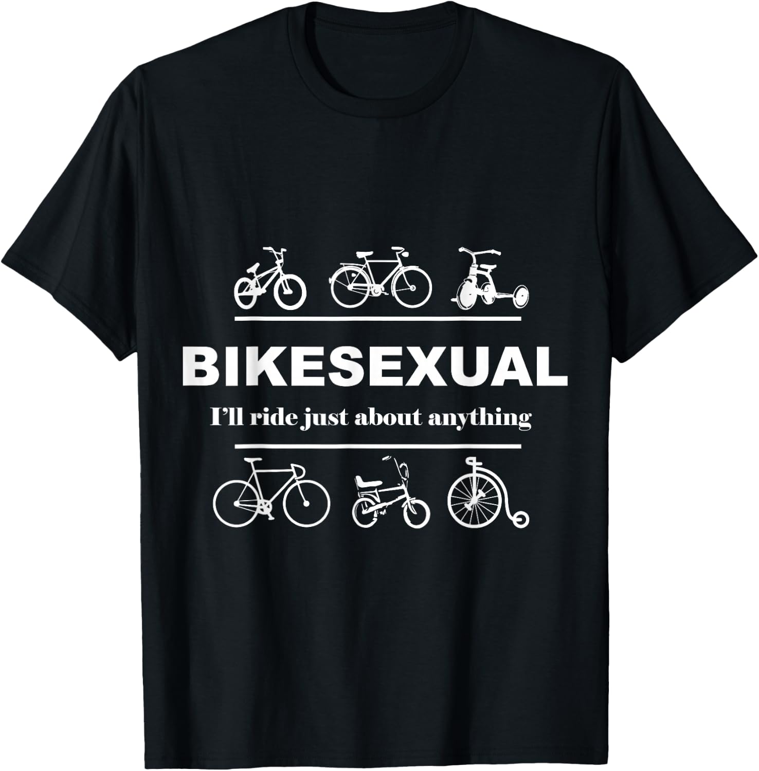 BIKESEXUAL SHIRT White T-Shirt - T-Shirt | Black