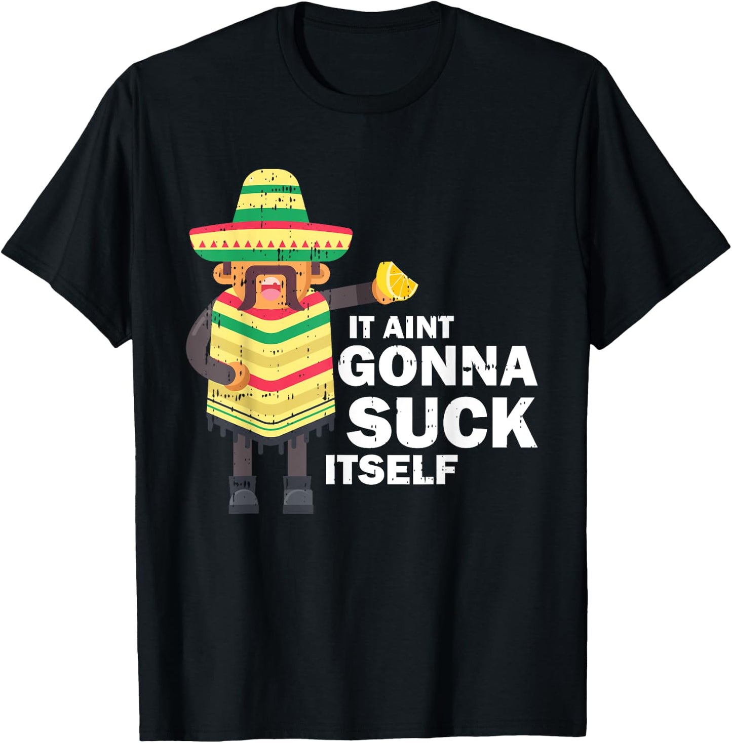 Juan Drinking Tequila Lemon Mexican Funny Cinco de Mayo Gift T-Shirt - T-Shirt | Black