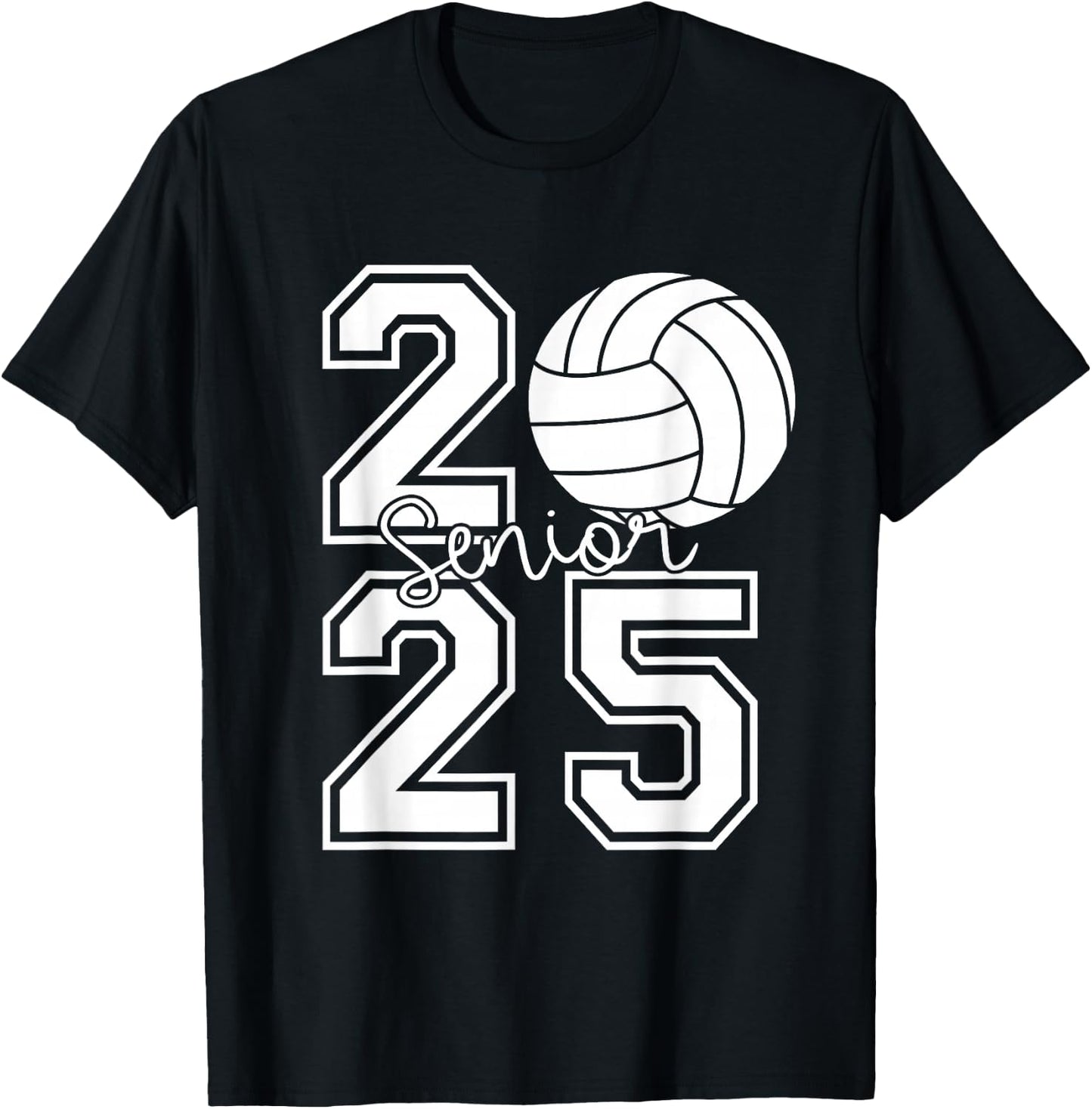 Class Of 2025 Volleyball Graduation Class Of 2025 Senior T-Shirt - T-Shirt | Black