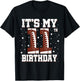 Kids It's My 11th Birthday Boy 11 Year Old Football Player T-Shirt - T-Shirt | Black
