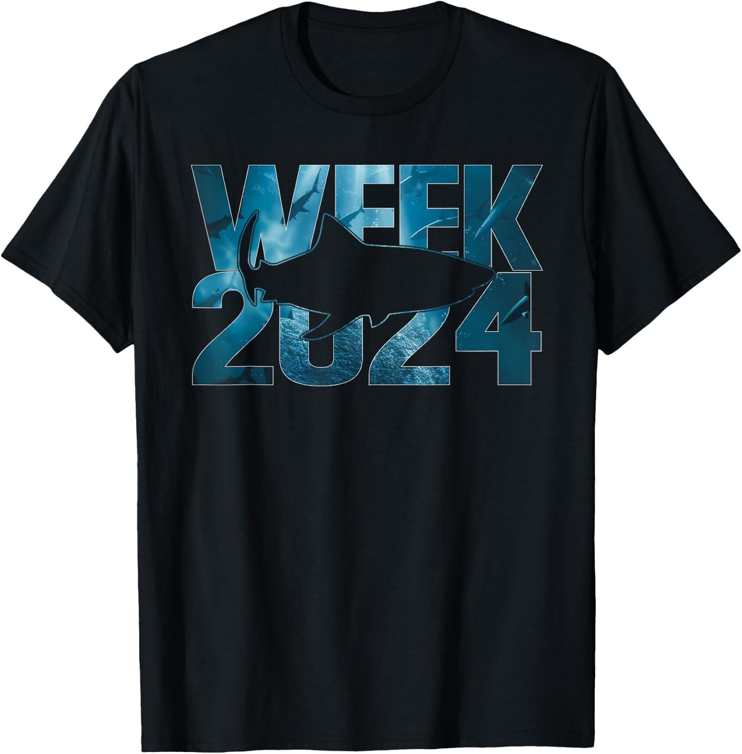 Shark Lover 2024 Week Animal Sea Ocean Matching Squad Summer T-Shirt - T-Shirt | Black