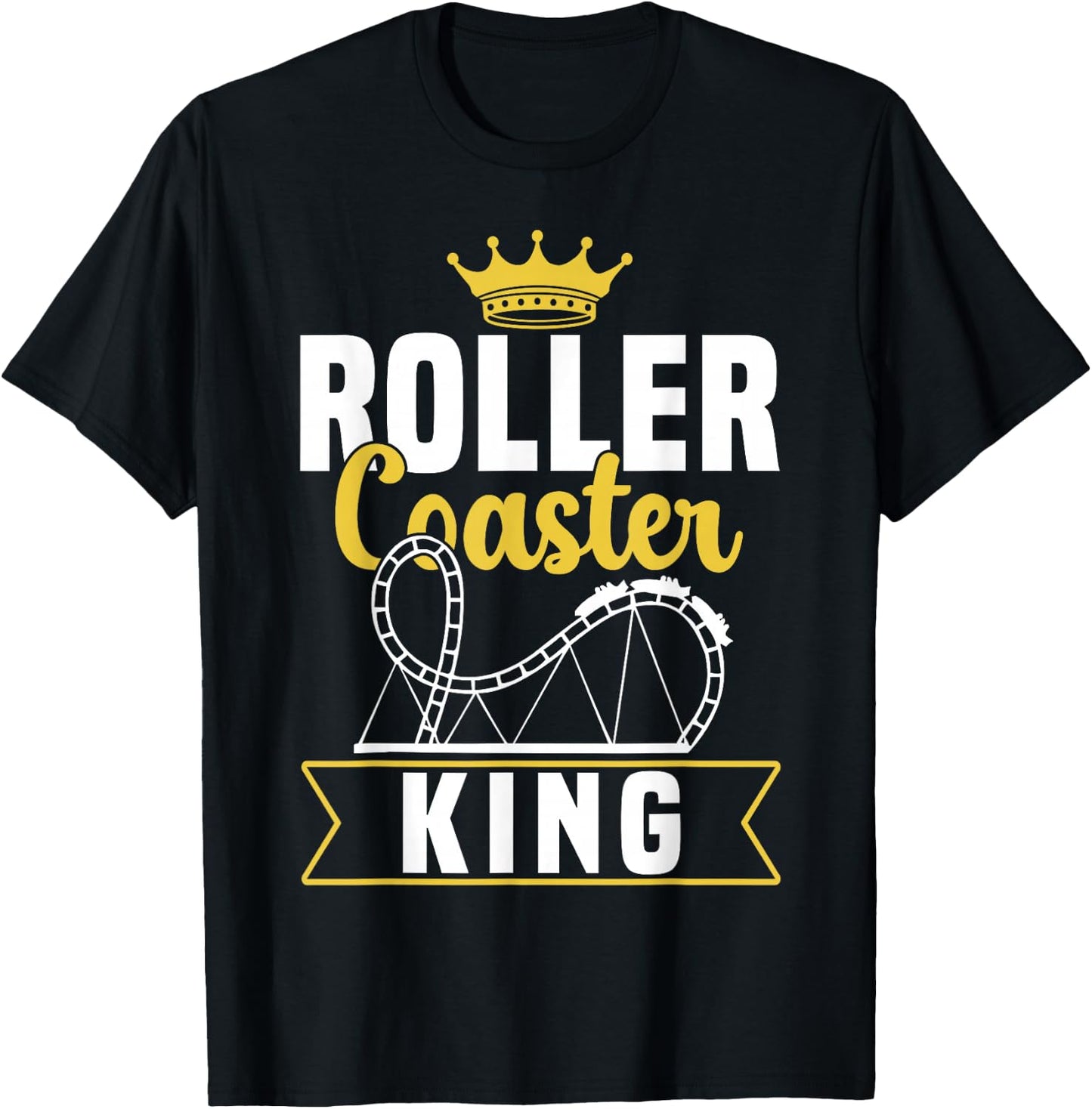 Roller Coaster King Amusement Fun Park T-Shirt - T-Shirt | Black