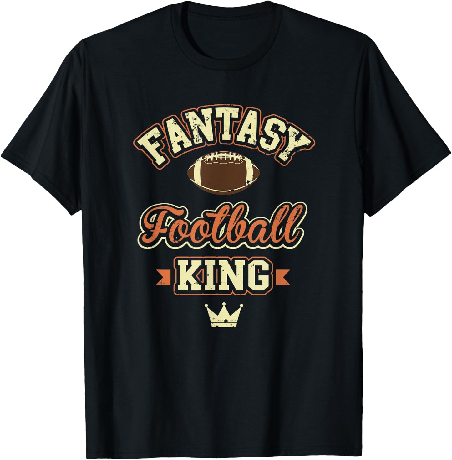 Fantasy Football King PPR League Champion Legend Draft Party T-Shirt - T-Shirt | Black