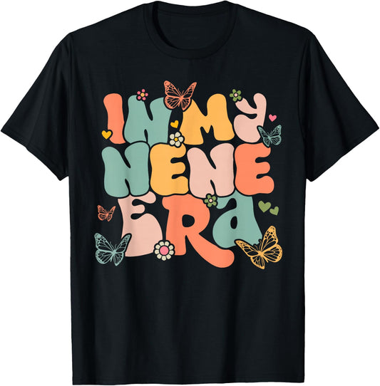 Retro Groovy In My Nene Era Mother's Day T-Shirt - T-Shirt | Black