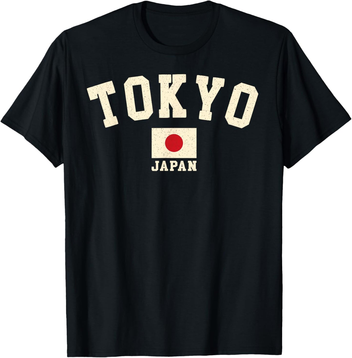 Vintage Tokyo Japan Japanese Flag Souvenir Retro Graphic T-Shirt - T-Shirt | Black