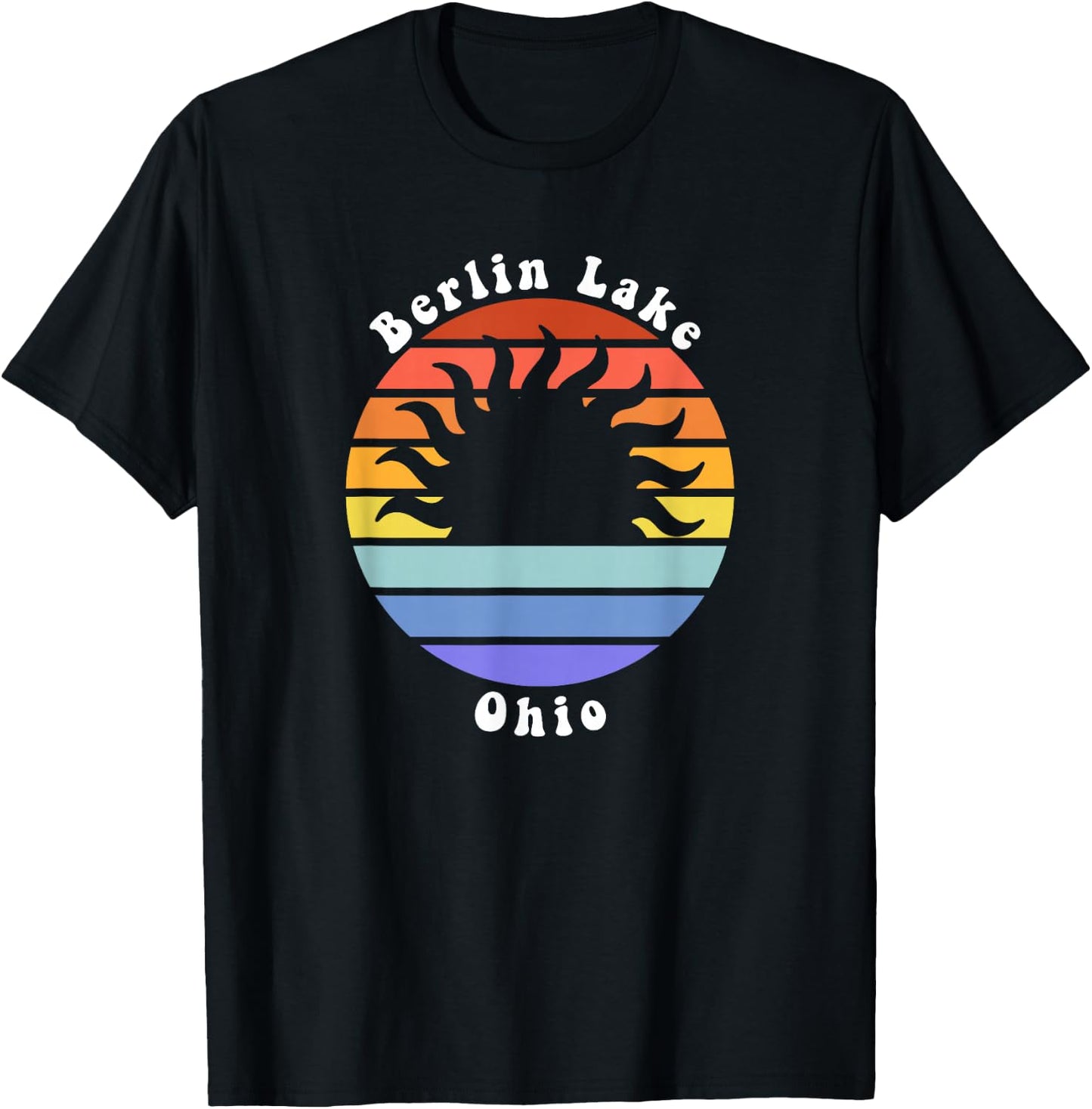 Berlin Lake Ohio OH Sunset Souvenir Vacation T-Shirt - T-Shirt | Black