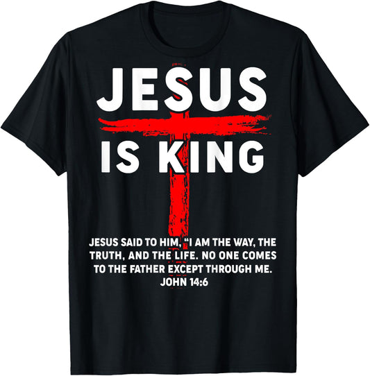 Men Jesus King Youth Boy Funny Christian Save Godson Toddler T-Shirt - T-Shirt | Black