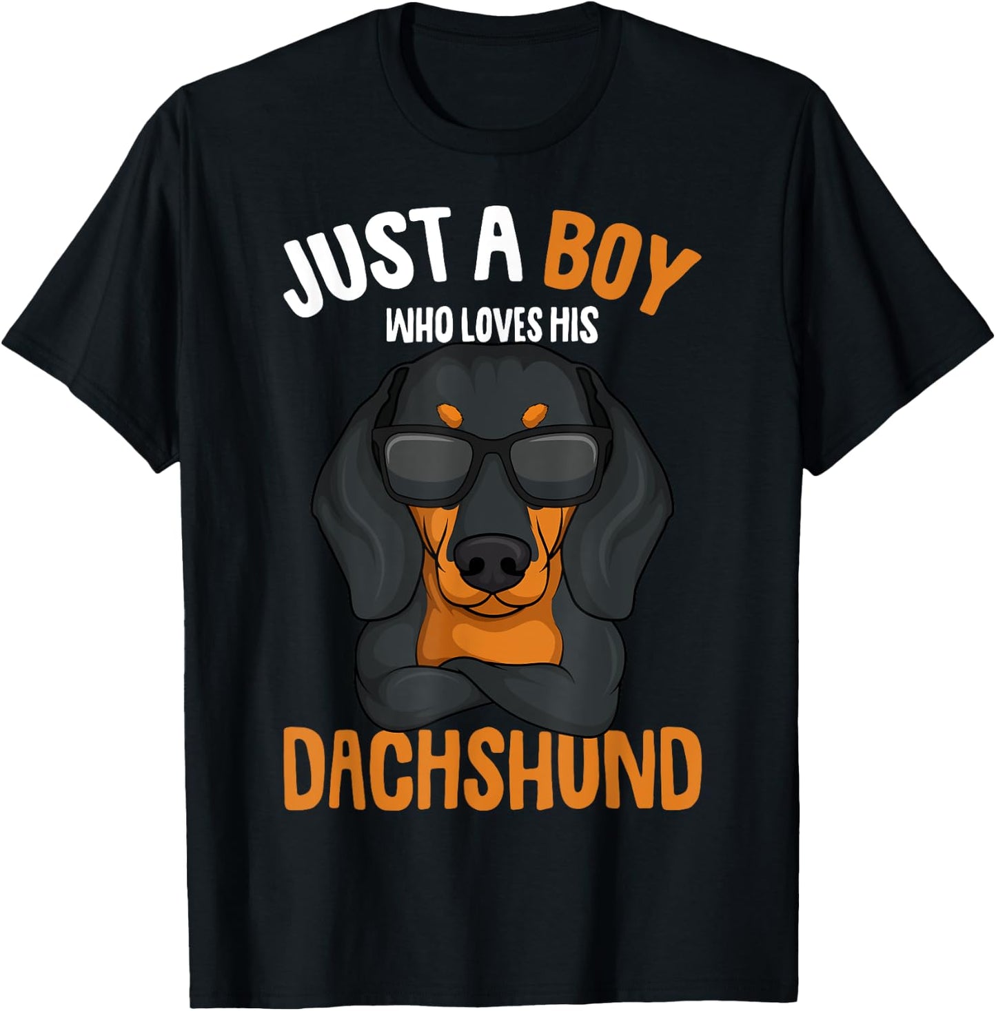 Just a Boy who loves his Dachshund Weiner Dog Kids Boys T-Shirt - T-Shirt | Black