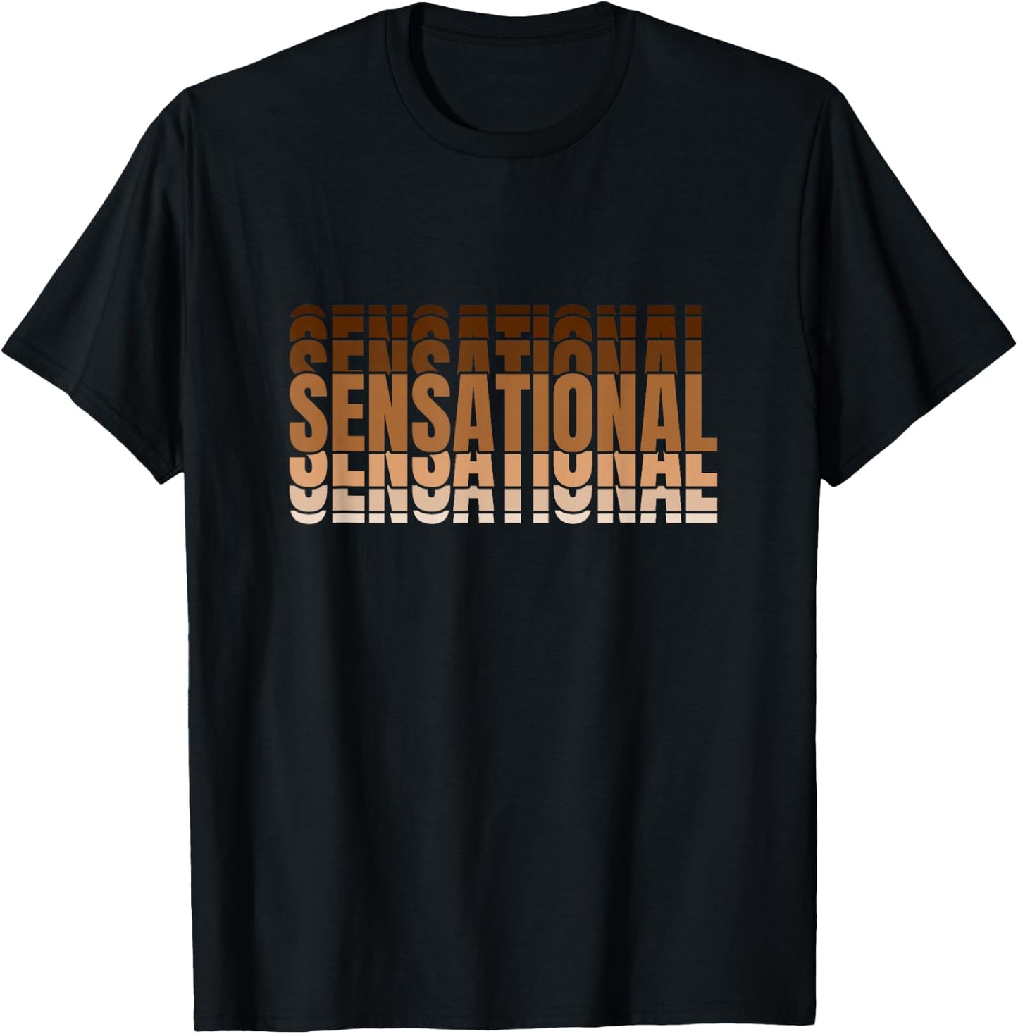 Brown Sensational Brown Color Graphic T-Shirt - T-Shirt | Black