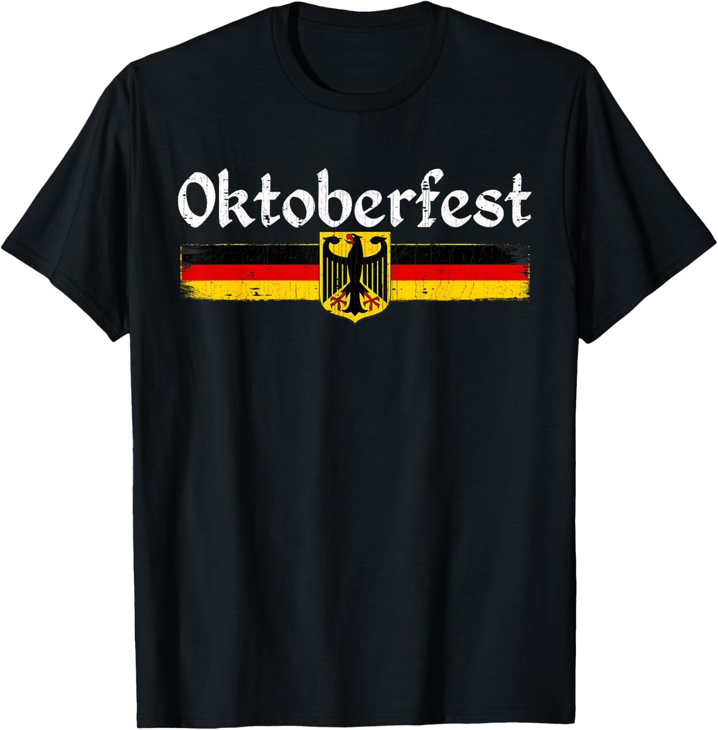 Oktoberfest German Drinking Men Women Vintage German Flag T-Shirt - T-Shirt | Black