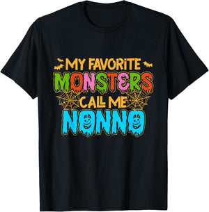 My Favorite Monsters Call Me Nonno Happy Halloween T-Shirt - T-Shirt | Black