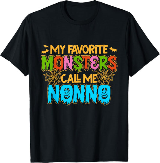 My Favorite Monsters Call Me Nonno Happy Halloween T-Shirt - T-Shirt | Black
