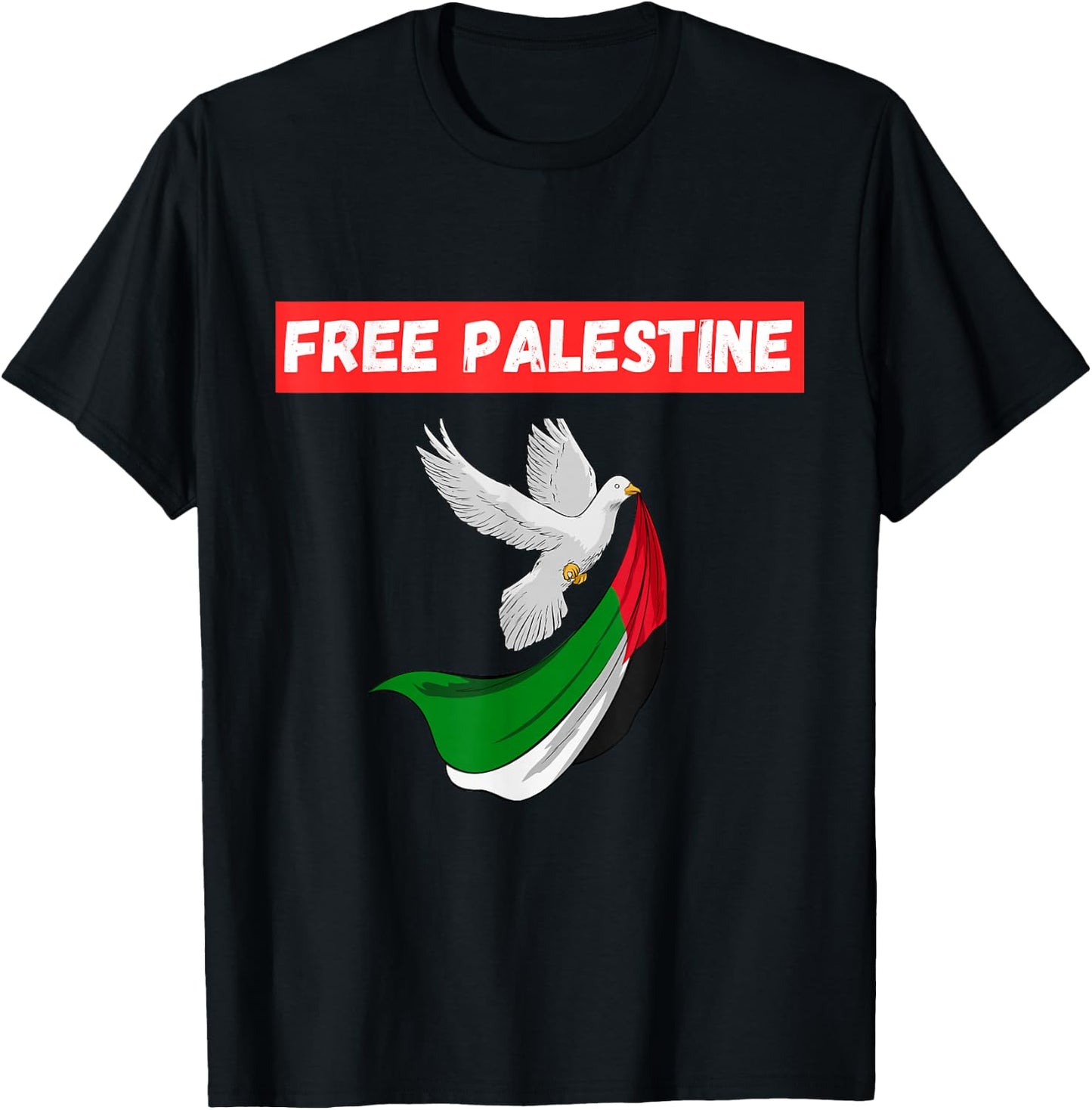 Free Palestine Save Gaza Support the Palestinians T-Shirt - T-Shirt | Black